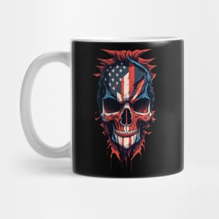 American Flag Skull Mug